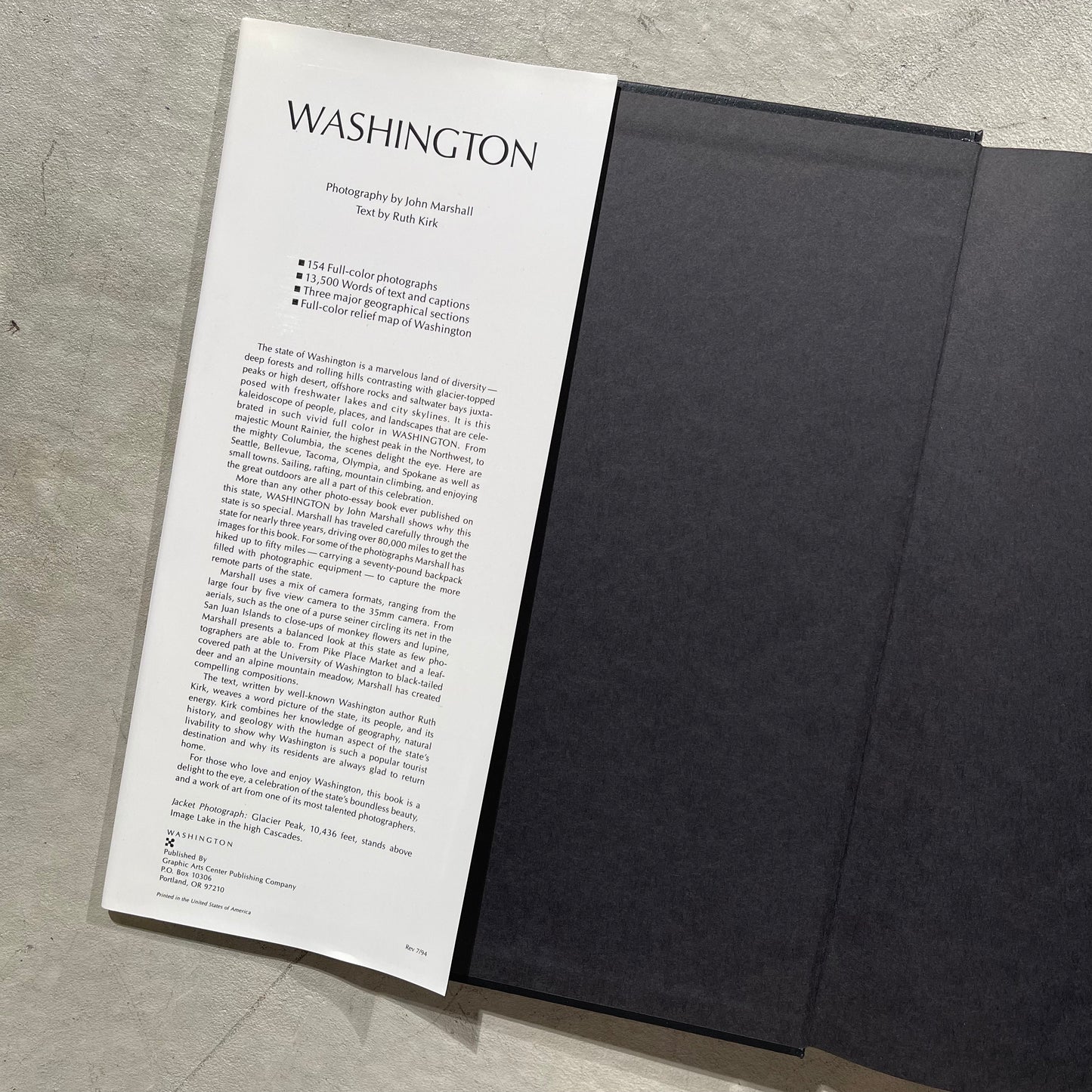 Vintage John Marshall 'Washington' Coffee Table Book