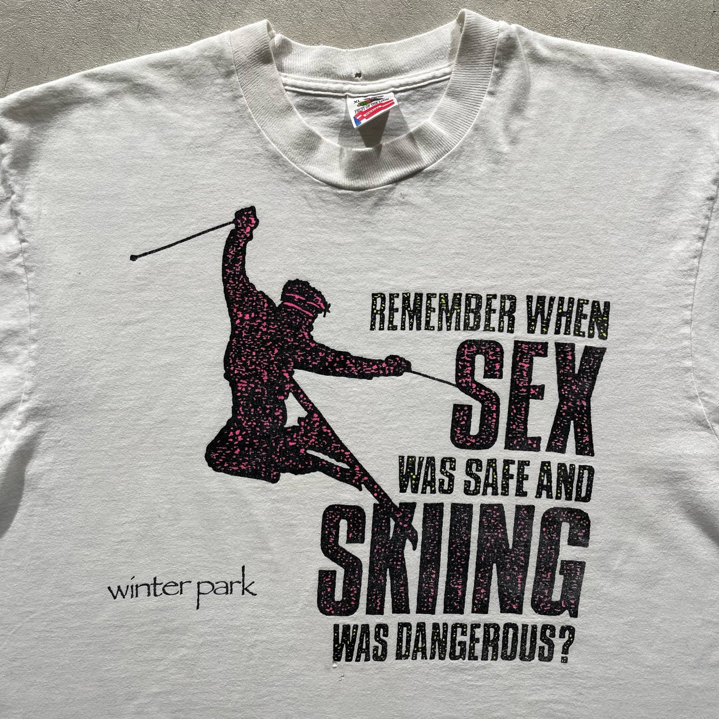 90s Winter Park NSFW Ski Tee- XL