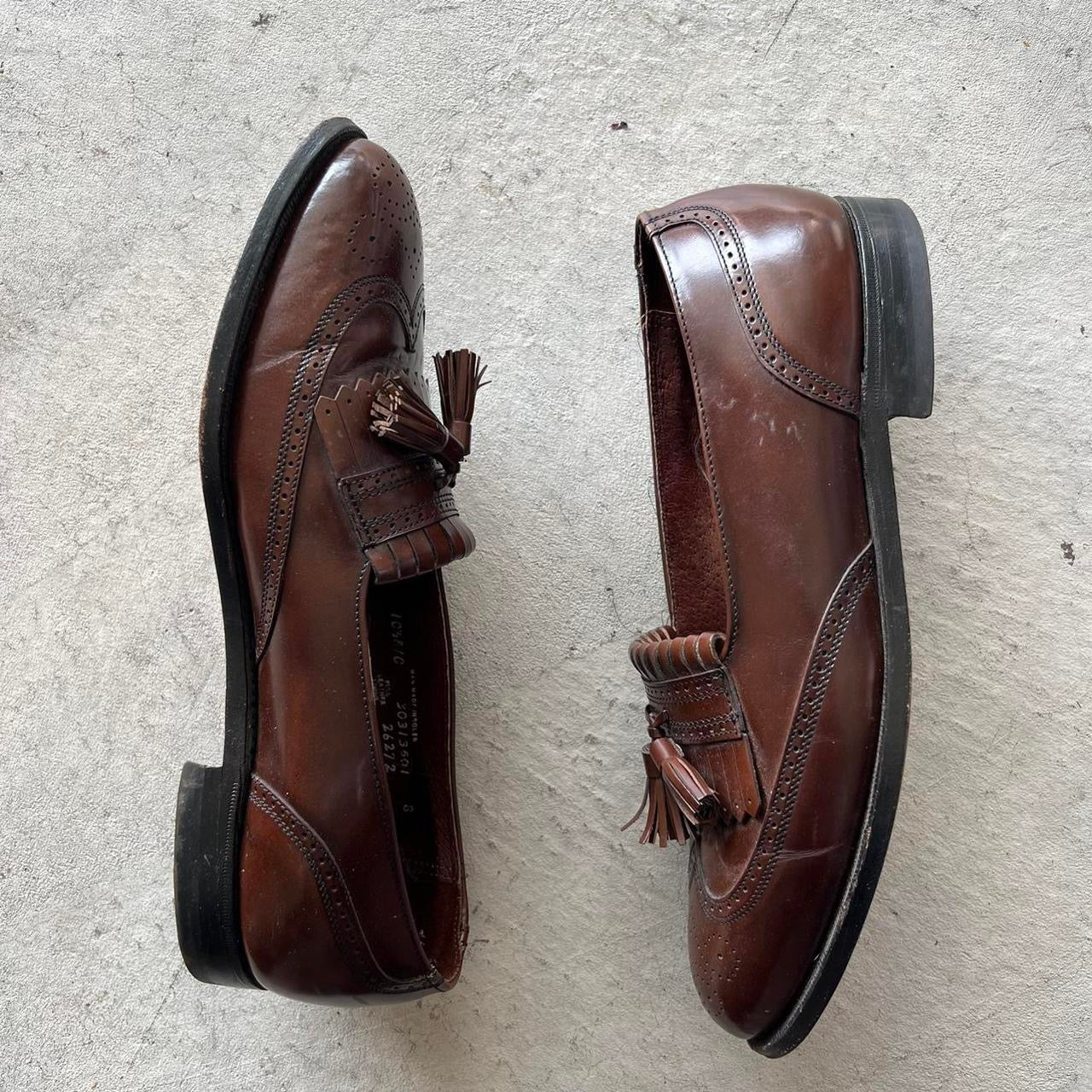 90s Brown Leather Tassel Loafers- M's 10.5, W's 12