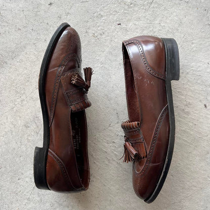 90s Brown Leather Tassel Loafers- M's 10.5, W's 12