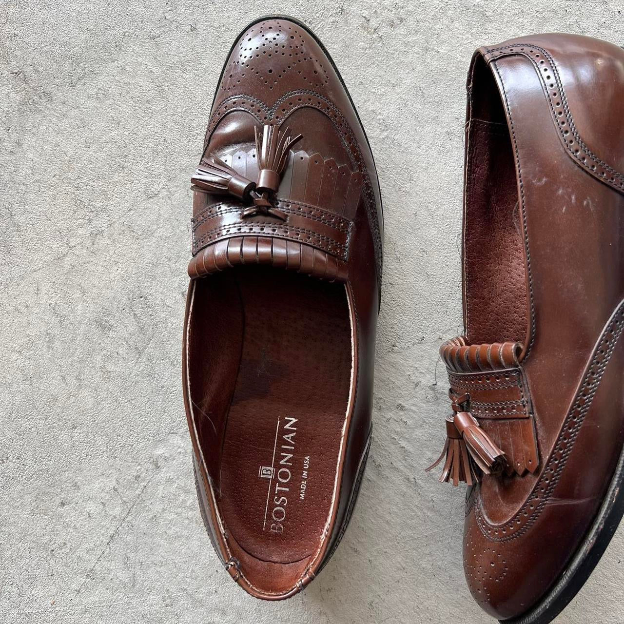90s Brown Leather Tassel Loafers- M's 10.5, W's 12