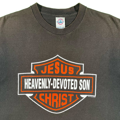 00s Sun Faded Black Jesus Harley Tee- M