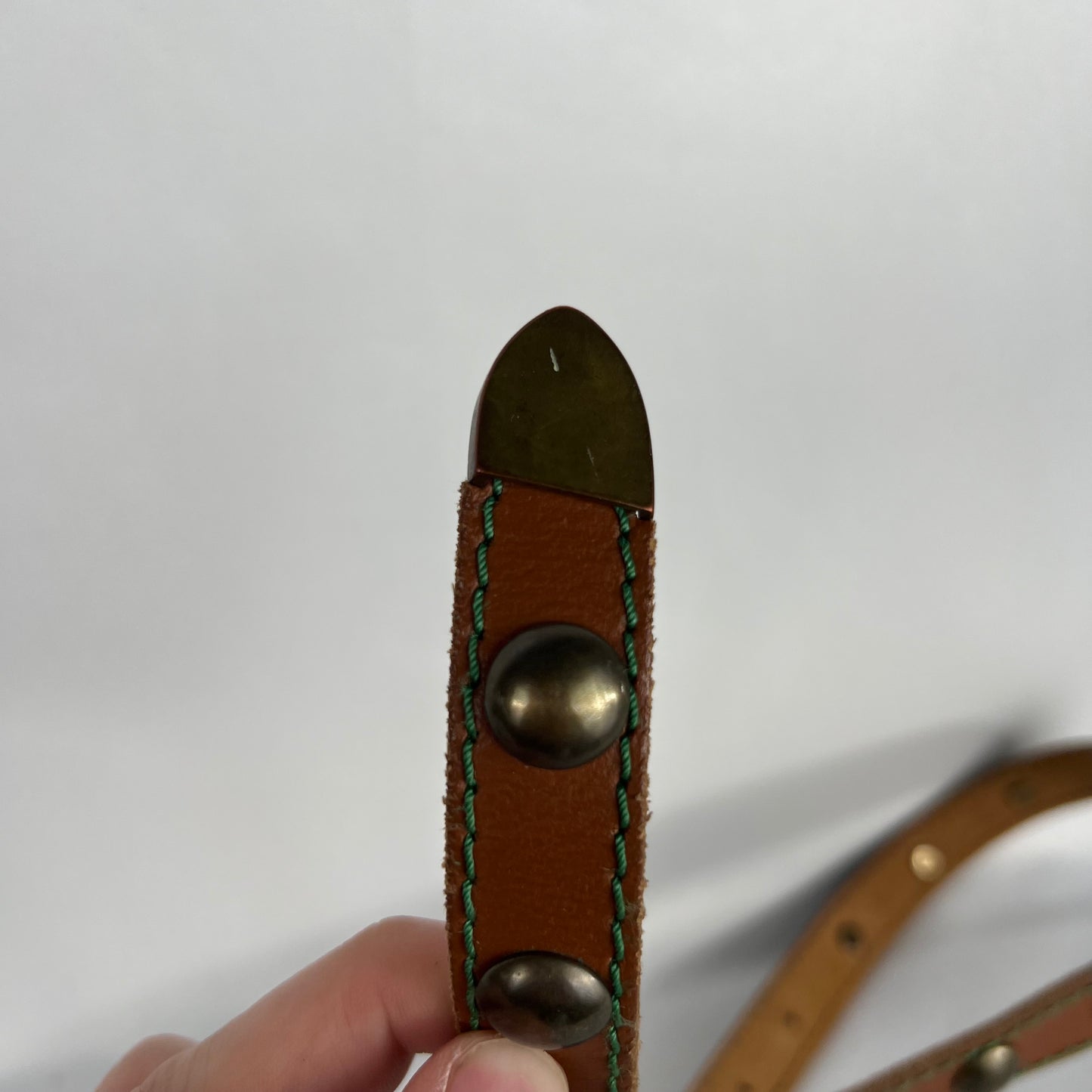 80s Beaded Italian Leather Belt- 28"-32"