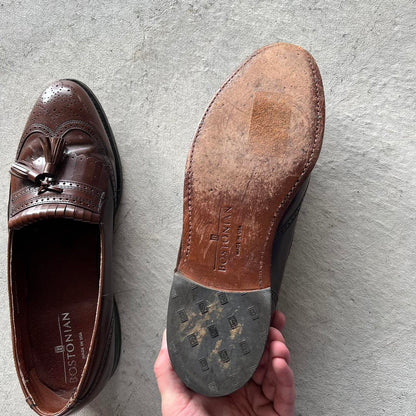 90s Brown Leather Tassel Loafers- M's 10.5, W's 12