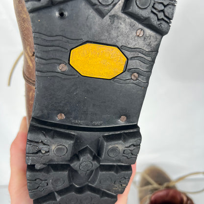 70s Patina Leather Italian Hiking Boots- M's 9.5, W's 11