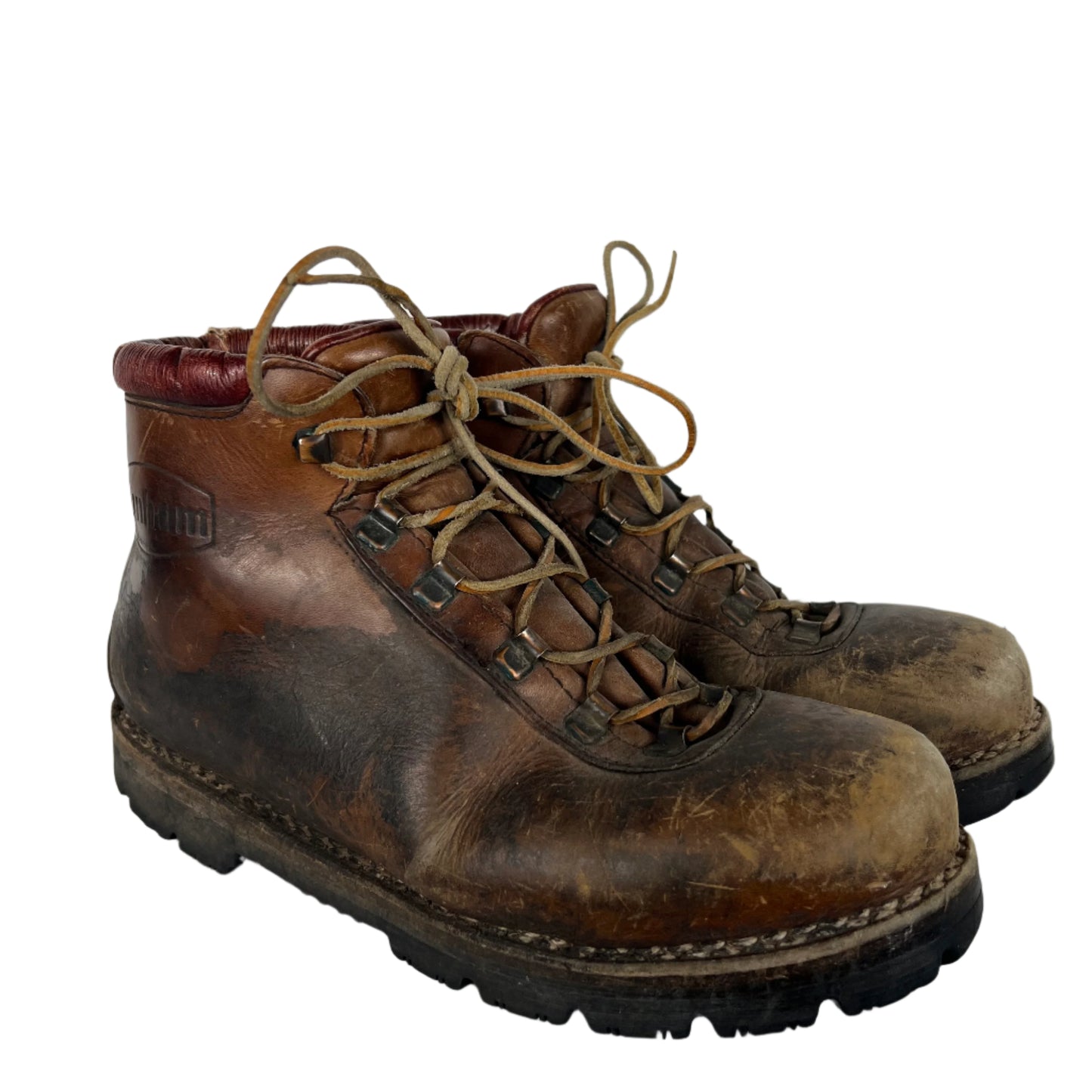 70s Patina Leather Italian Hiking Boots- M's 9.5, W's 11