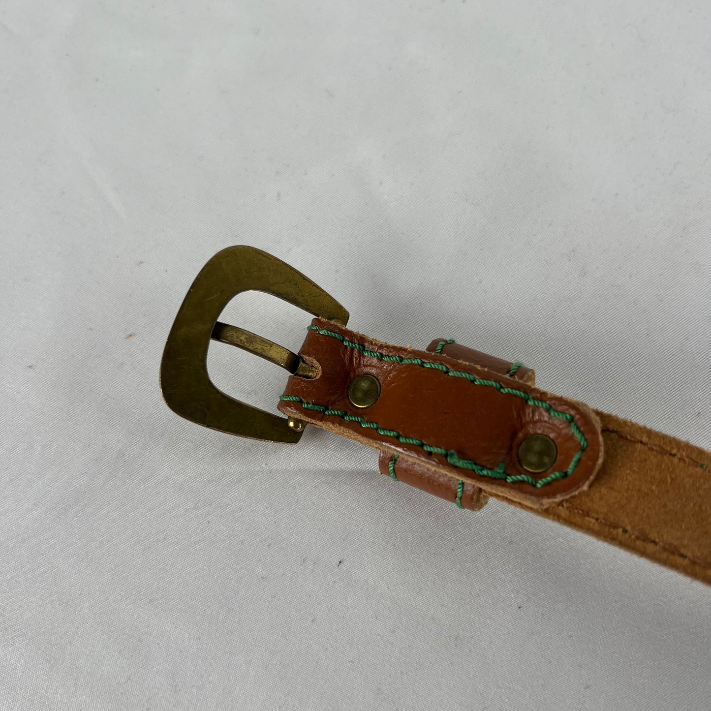 80s Beaded Italian Leather Belt- 28"-32"