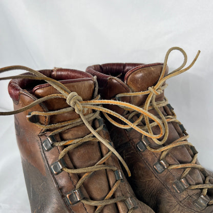 70s Patina Leather Italian Hiking Boots- M's 9.5, W's 11