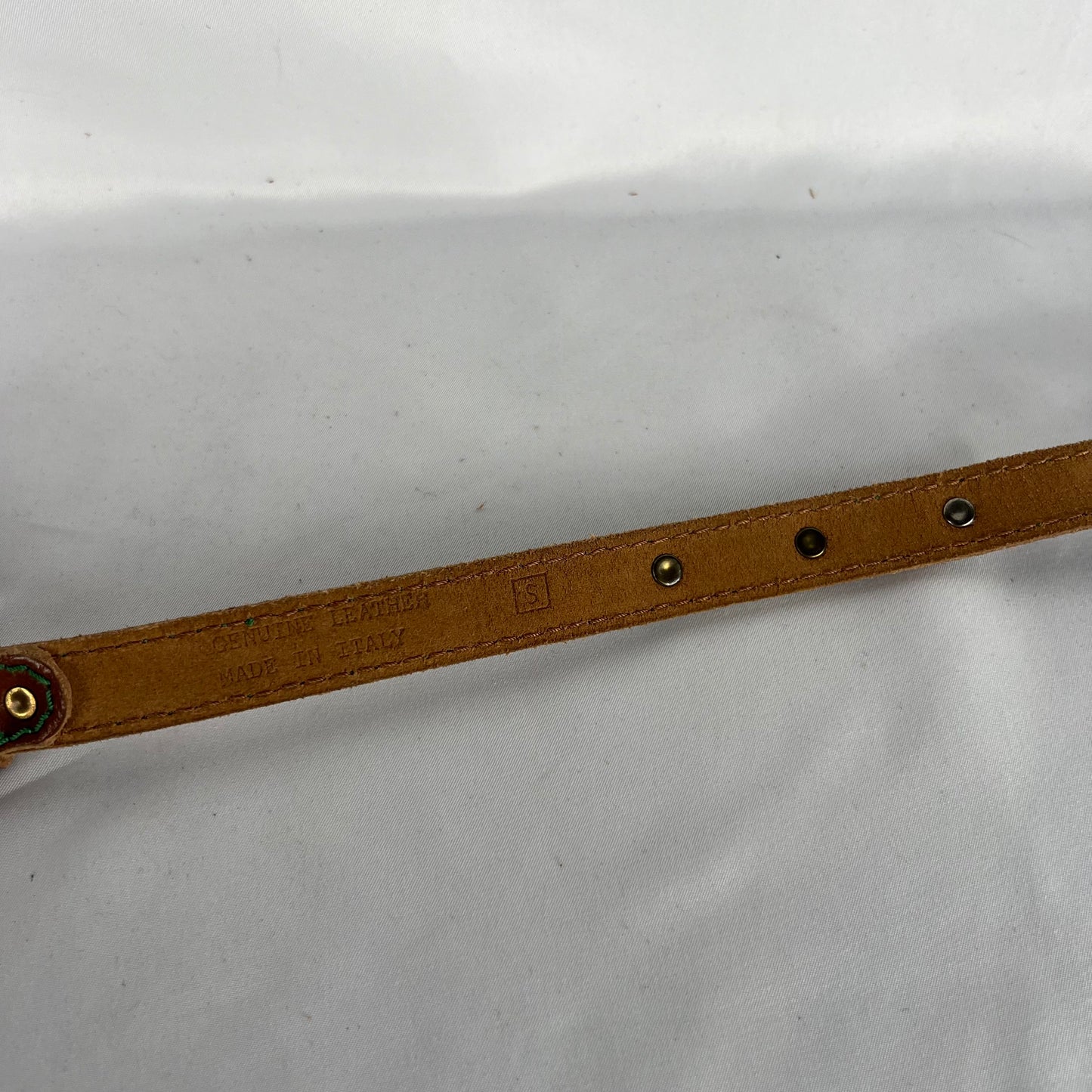 80s Beaded Italian Leather Belt- 28"-32"