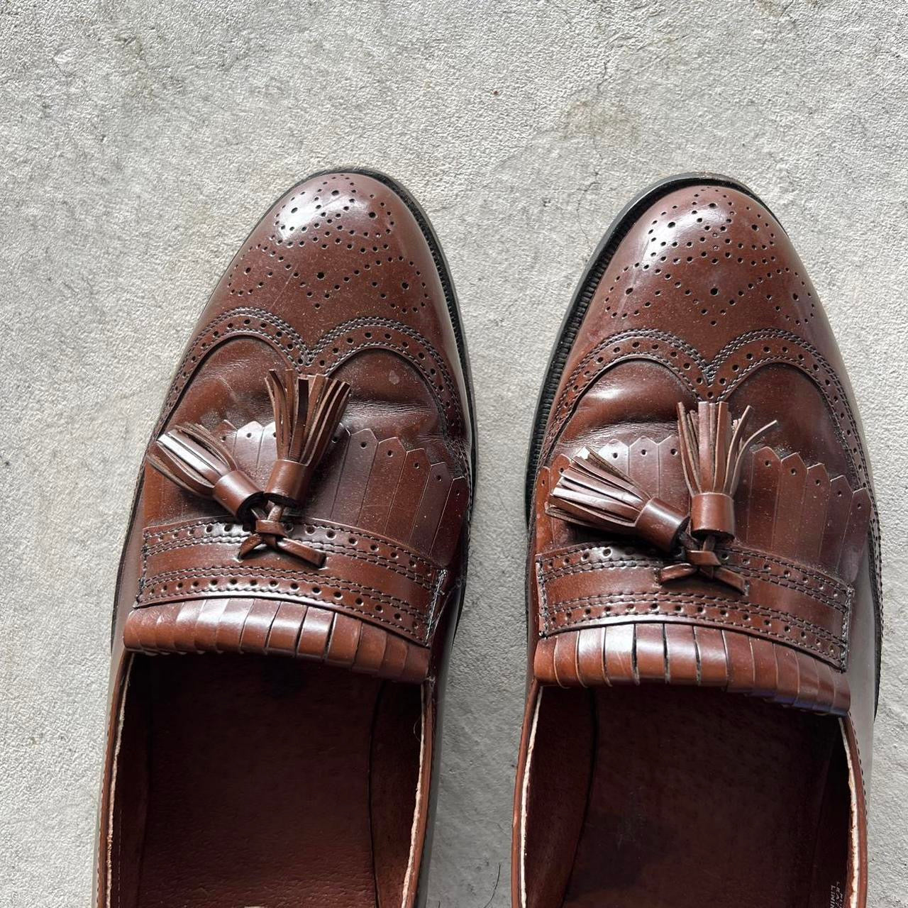 90s Brown Leather Tassel Loafers- M's 10.5, W's 12