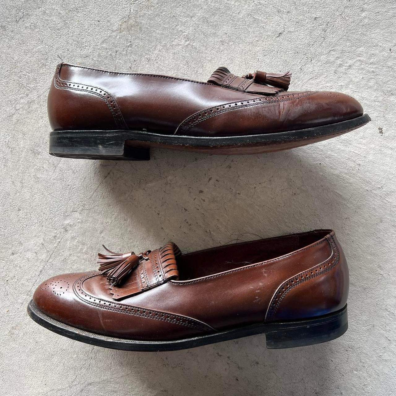 90s Brown Leather Tassel Loafers- M's 10.5, W's 12
