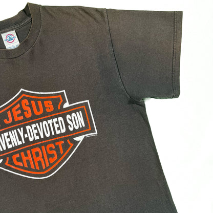 00s Sun Faded Black Jesus Harley Tee- M