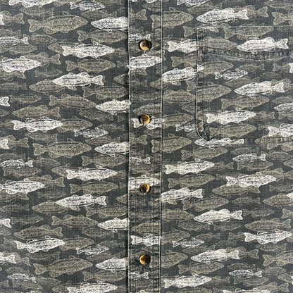 00s All Over Largemouth Bass Print Shirt- XL