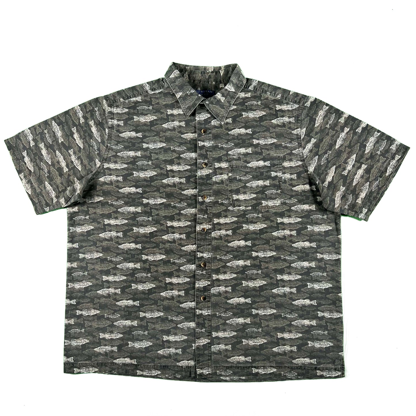 00s All Over Largemouth Bass Print Shirt- XL