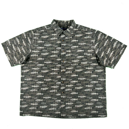 00s All Over Largemouth Bass Print Shirt- XL