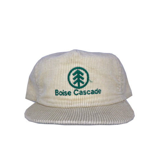 80s Cream Corduroy 'Boise Cascade' Trucker Hat