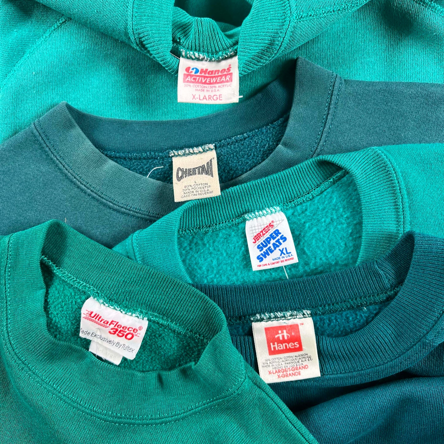 Vintage Blank Green Sweatshirts- SELECT SWEAT