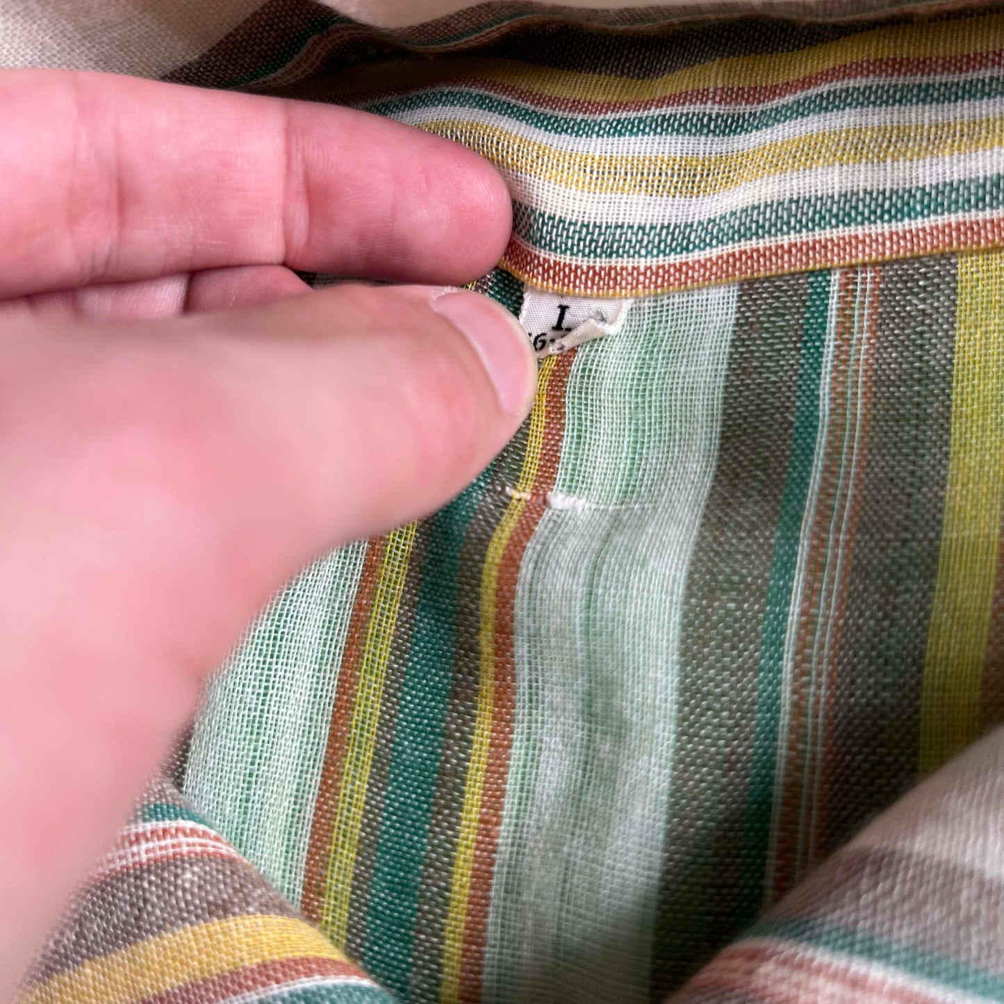 70s Spectacular Lightweight Striped Button Up Shirt- L