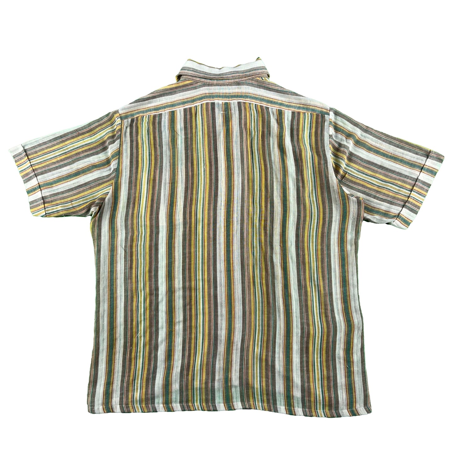70s Spectacular Lightweight Striped Button Up Shirt- L