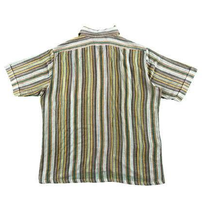 70s Spectacular Lightweight Striped Button Up Shirt- L
