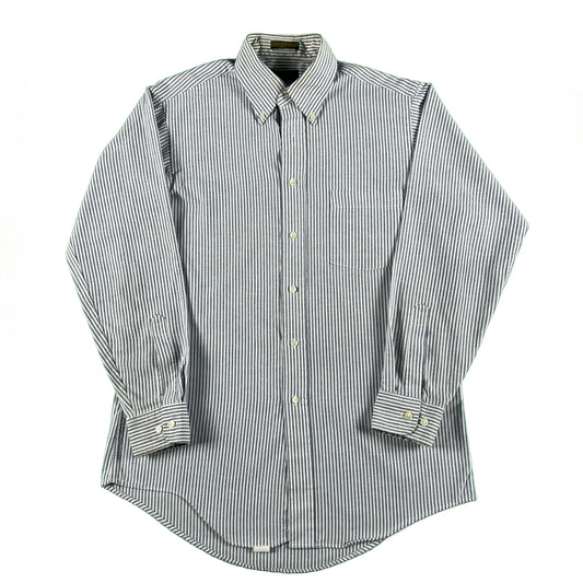 80s 'Boston Traders' Striped Button Up Shirt- M