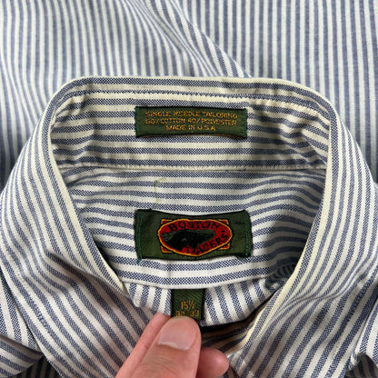 80s 'Boston Traders' Striped Button Up Shirt- M