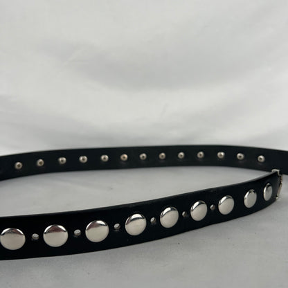 3 Piece Metal Studded Black Leather Belt- 28"-32"