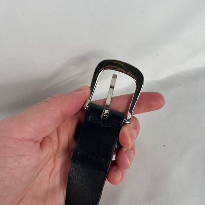 3 Piece Metal Studded Black Leather Belt- 28"-32"