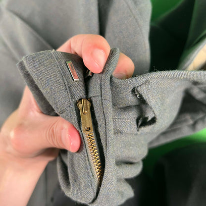 50s Dark Grey Pleated Worsted Wool Trousers- 33x28.5