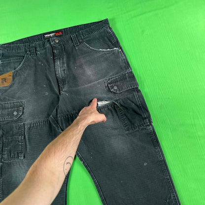 Faded & Thrashed Black Wrangler Riggs Capris- 40x20