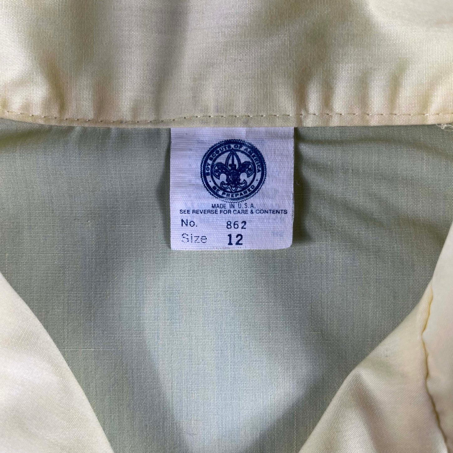 80s Boy Scouts Flowy Yellow Button Up Shirt- S