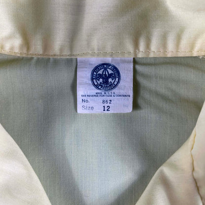 80s Boy Scouts Flowy Yellow Button Up Shirt- S