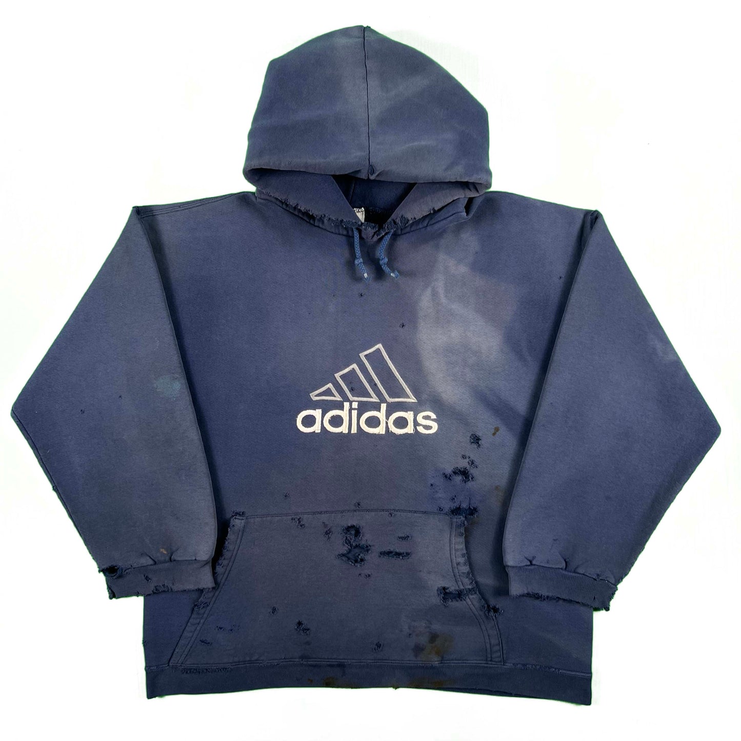 90s Perfectly Thrashed & Faded Adidas Hoodie- M