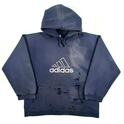90s Perfectly Thrashed & Faded Adidas Hoodie- M