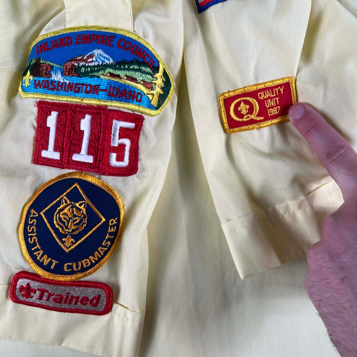 80s Boy Scouts Flowy Yellow Button Up Shirt- S