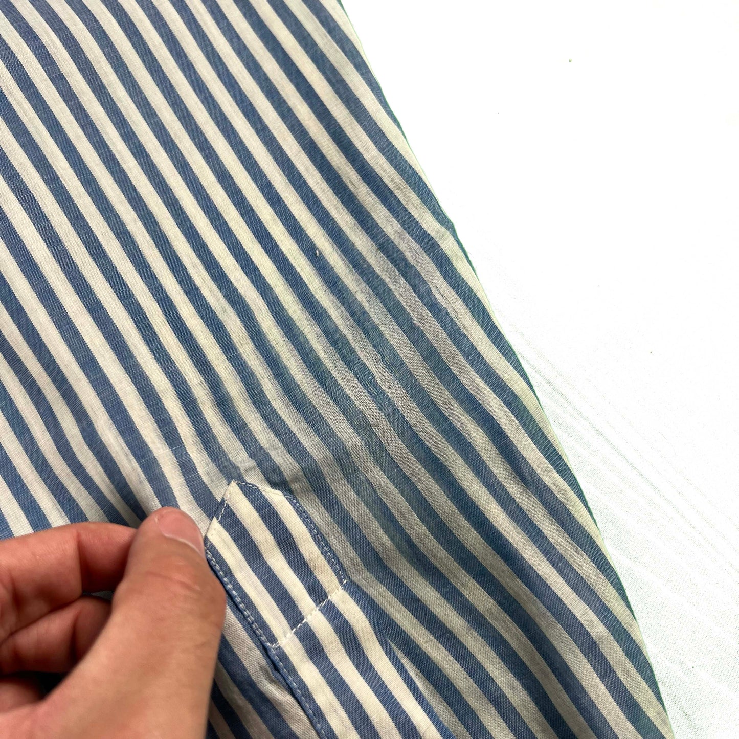 70s Perfectly Lightweight Striped Oxford Shirt- M