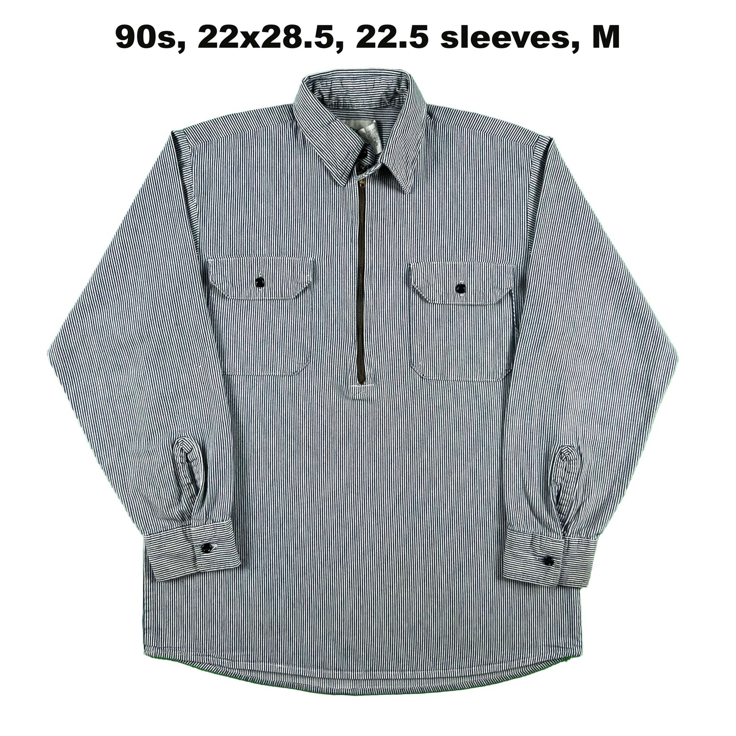Vintage Hickory Stripe 1/2 Zip Work Shirts- SELECT SHIRT
