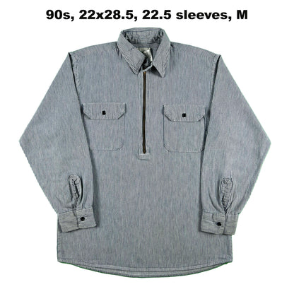 Vintage Hickory Stripe 1/2 Zip Work Shirts- SELECT SHIRT