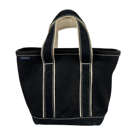 Lands' End XS Black Canvas Tote Bag
