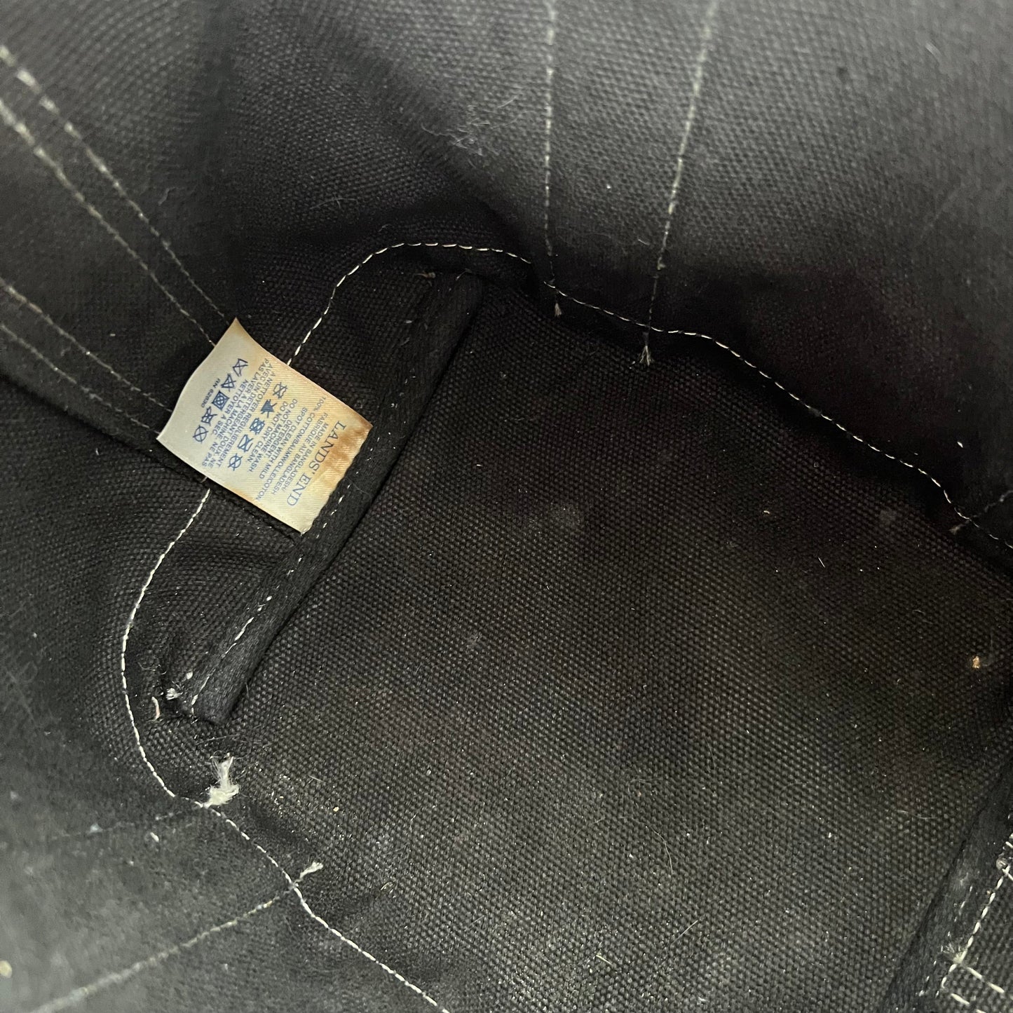 Lands' End XS Black Canvas Tote Bag