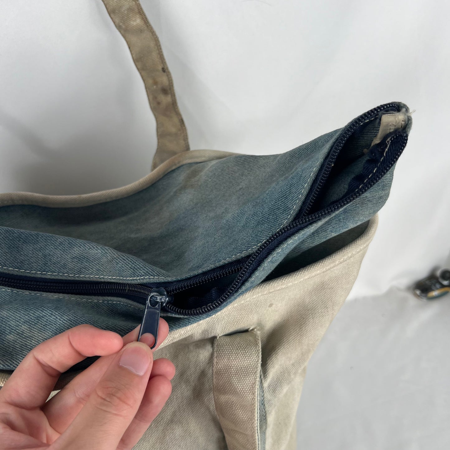 00s Well Loved Canvas & Denim Tote Bag