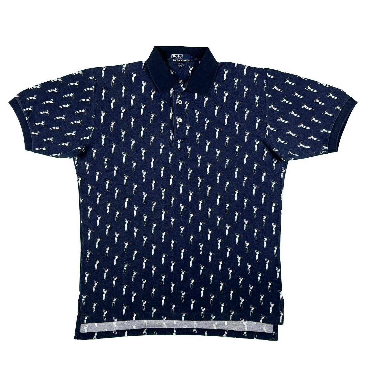 90s Polo by Ralph Lauren Golf Print Polo Shirt- L