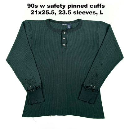 Vintage Forest Green Waffle Knit Thermals- SELECT SHIRT