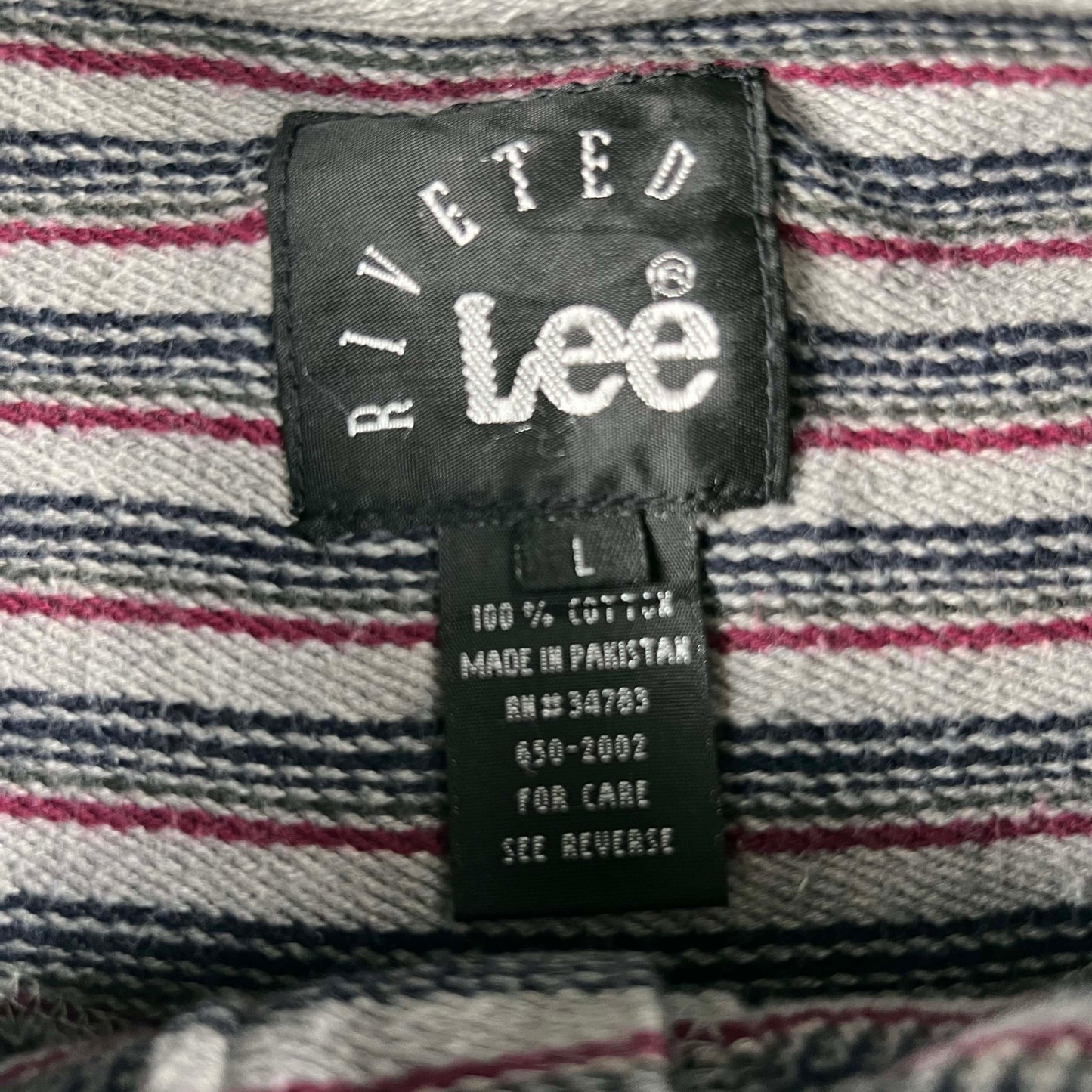 90s Lee Riveted Striped Henley Thermal- L