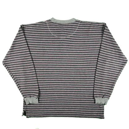 90s Lee Riveted Striped Henley Thermal- L
