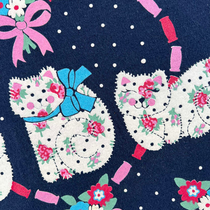 90s Cats Navy Blue Baby Tee