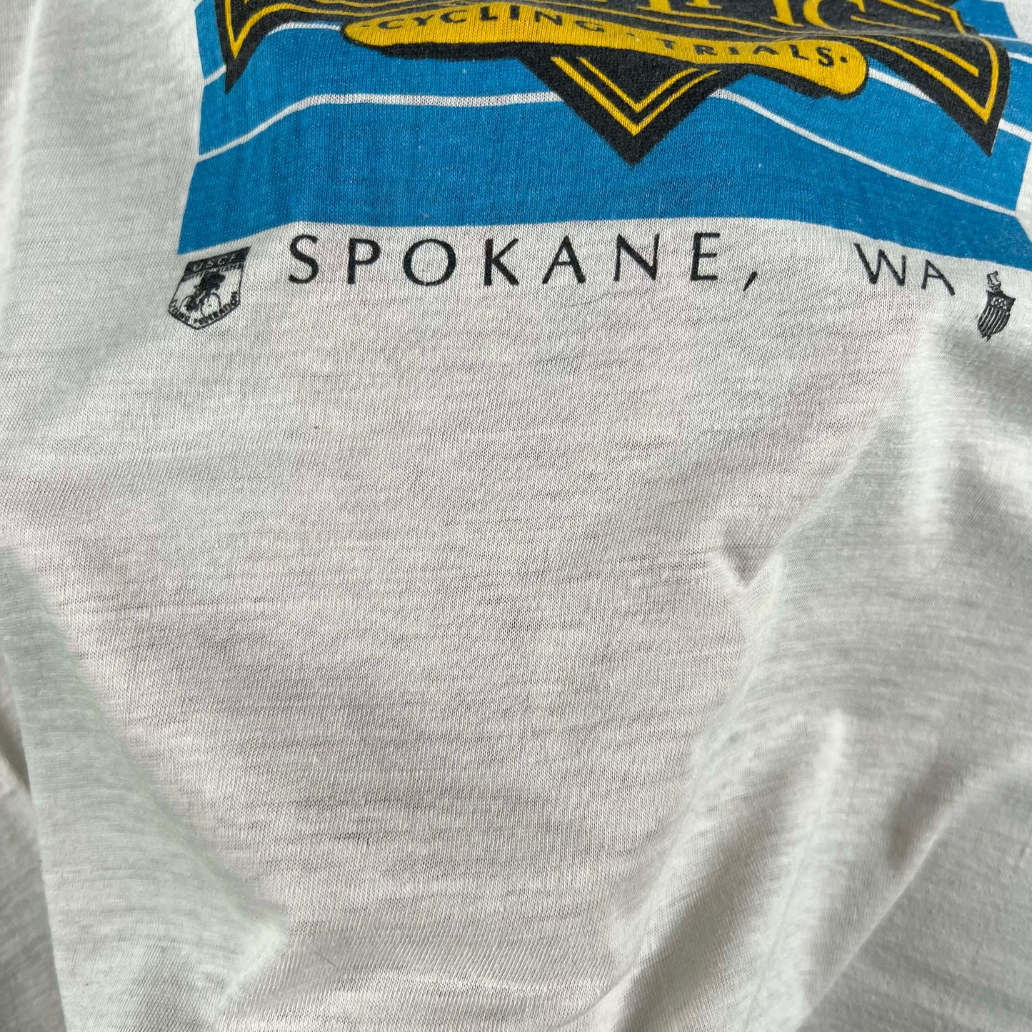 80s Paper Thin U.S. Olympic Cycling Trials Tee- M