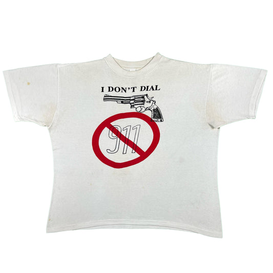 90s ' I Don't Dial 911' Tee- XL