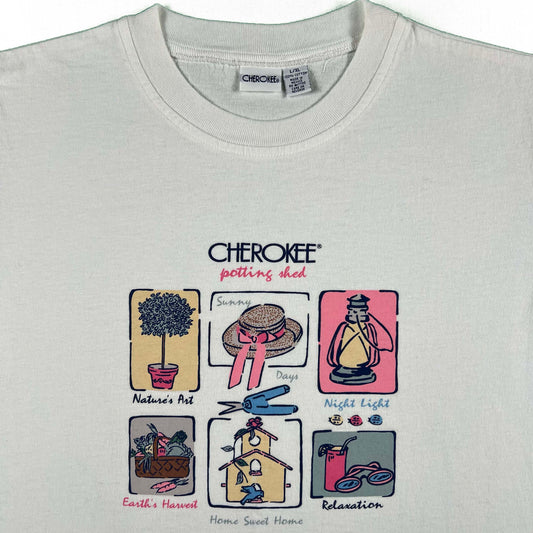 90s Cherokee potting shed Gardening Tee- L