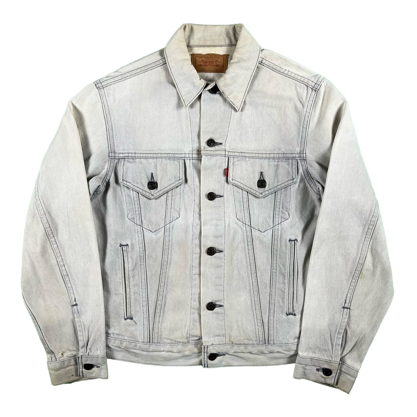 80s Levi's Type 3 Sun Faded Grey Denim Jacket- S